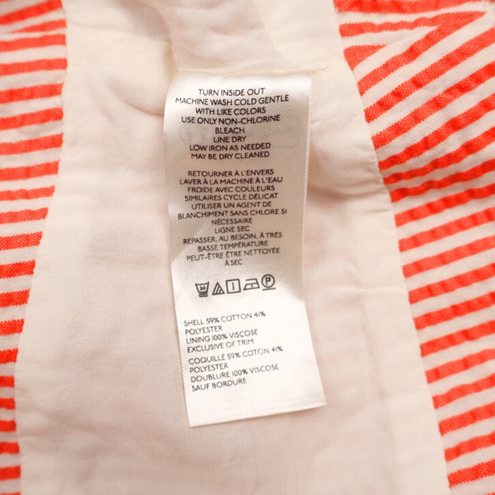 Maeve Anthropologie Striped Crop Top NWT Size 8 Red Button Front - Picture 6 of 8